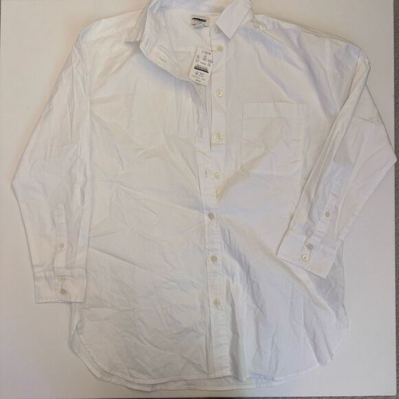 J Crew Women’s petite relaxed button up cotton white PXS m12 - Picture 2 of 4